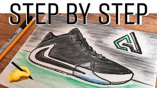 How to Draw Zoom FREAK 1 - Nike Giannis Antetokounmpo NEW Shoe Step by Step Tutorial #mrschuettesart