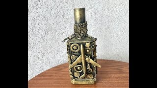 293. Декор бутылки в стиле Стимпанк. "шедевры" из хлама.