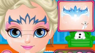Baby Barbie Frozen Face Painting (Холодное сердце: рисунки на лице малышки Барби)