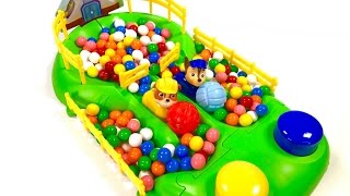 Colors Video for Kids Preschool:  Paw Patrol Racer Gumballs Play Doh Surprise Cans