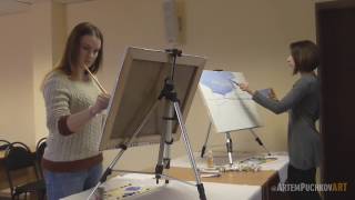 Художник Артём Пучков. Мастер-класс "Зима".