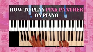 Pink Panther Main Theme - Intermediate Piano Tutorial 50% Speed + Synthesia & Sheets