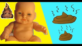 Игра в дочки матери.Пупсик какает на горшок. Развивающее видео./Toys for girl