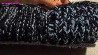 Тапочки мужские на 42 размер  /  Knitting adult size slippers  - Beginners