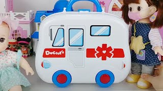 Baby doll doctor and hospital car toys Ambulance play 아기인형 의사와 병원놀이 자동차 장난감 구급차 놀이 - 토이몽