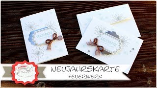 Neujahrskarte Feuerwerk mit Produkten von Stampin´Up! Dezember Bestellaktion Anleitung