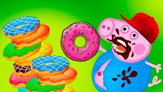 Свинка Пеппа мультфильм Джордж обьелся Пончиков и потолстел! для детей на русском смотреть