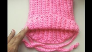 Вязание крючком для начинающих вязаная кото -шапка  для ребенка 6 мес