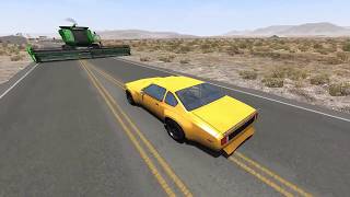 Смертельный комбайн в BeamNg.Drive. Разбиваем суперкары под  крутой музон! Аварии машинок 20177