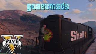 Download GTA 5 Shell Gas Train mod + BP + CAT vehicles GTA 5 mods Trance music