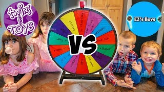 Kate and Lilly vs Friends! Spin the Wheel CHALLENGE!!
