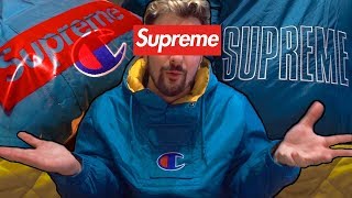 UNBOXING SUPREME x CHAMPION PULLOVER PARKA SS18 - WEEK 5 (FITTING & REVIEW)