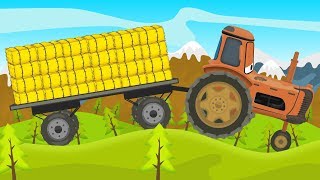 Tractor - Combine Harvester and Obstacles on the road | Traktor - Kombajn i Przeszkody na drodze