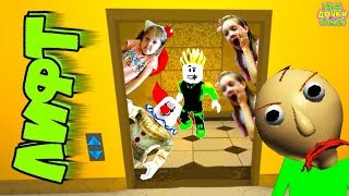 Снова СТРАННЫЙ ЛИФТ в ROBLOX встретили КЛОН Дочки Клоуна ОНО и БАЛДИ! Сумасшедший лифт ПОБЕГ