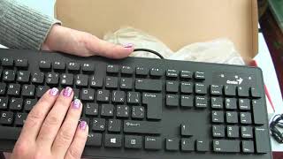 Распаковка Комплект проводной Genius SlimStar C130 USB Black из hard.rozetka.com.ua