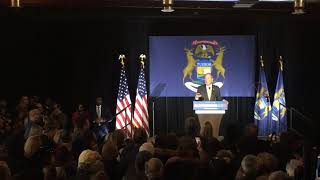 Mike Bloomberg says he can beat Trump at Michigan event