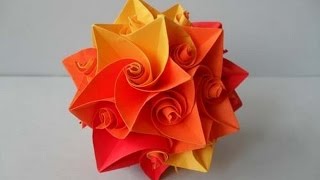 Шарик Цветок Из Бумаги Оригами Ball of origami paper  Кусудама Украшение Поделки Идеи рукоделия