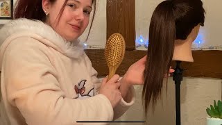 ? ASMR ~ Ponytail Tingles ~ Hair Brushing & Hair Play ~ Whispering ?