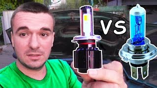 LED H4 и ГАЛОГЕН | СРАВНЕНИЕ АВТОЛАМП и ОБЗОР ПОСЫЛКИ из КИТАЯ