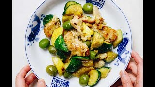 Easy Chicken Zucchini Stir Fry with Olives | Paleo Meal Prep Recipe