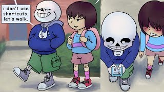 Sans teaches Frisk How to  Whistle【Undertale Animation】Undertale Comic dubs Compilation