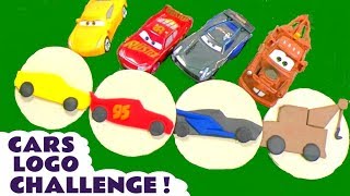 Disney Cars Toys Lightning McQueen Cars 3 Play Doh logo challenge race with the funny Funlings TT4U