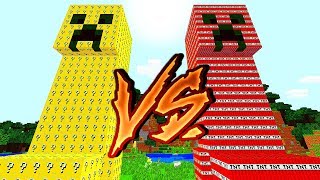 КРИПЕР ИЗ ЛАКИ БЛОК ПРОТИВ КРИПЕР ИЗ ТНТ ! НУБ ВЗОРВАЛ ГИГАНТСКУЮ ПОСТРОЙКУ MINECRAFT МУЛЬТИК