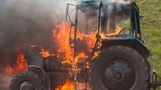 Как мужики взрывом бескамерку бортировали  на тракторе )