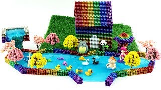 DIY - How To Make Rainbow Lake House With Magnetic Balls And Slime - Amazing Magnet Balls