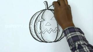 How to Draw a Cartoon Halloween Pumpkin