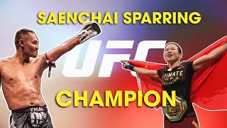 Saenchai Sparring UFC Champion | Zhang Wei Li | Khongsittha Muay Thai Gym | 张伟丽