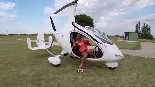 Gyrocopter Girl Flying Cavalon from Germany to South of France 2014