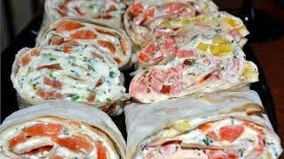 Супер закуски из лаваша, гости и домашние будут в восторге)