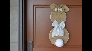 DIY Burlap Easter Bunny Door Hanger