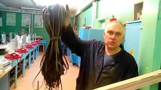 Нарезка резины для сетей из автомобильной камеры.