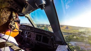 TURBULENT Airbus A330 COCKPIT Landing at Lisbon