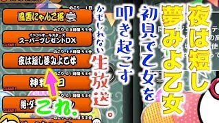 《生放送》夜は短し夢みよ乙女に初見チャレンジ！１発でクリア！・・・かもしれない。《にゃんこ大戦争》