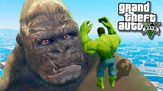 КИНГ КОНГ РАЗДАВИЛ ХАЛКА ЖИЗНЬ СУПЕРГЕРОЕВ В ГТА 5 МОДЫ! ОБЗОР МОДА ГТА 5 GTA 5 ВИДЕО ДЛЯ ДЕТЕЙ ГТА