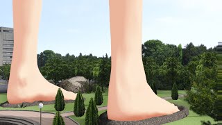【MMD巨大娘】巨大娘に追いかけられる / Chased by a Giantess【Giantess】