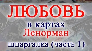 ЛЮБОВЬ и ОТНОШЕНИЯ в картах Ленорман (значение карт) МОИ ШПАРГАЛКИ часть 1.