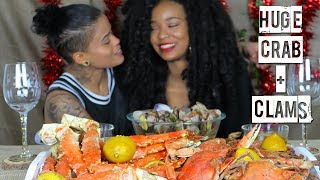 Seafood Boil Mukbang FEAT TAE'S CAJUN SPICY BUTTER SAUCE RECIPE (King Crab/Blue Crab/Clams)