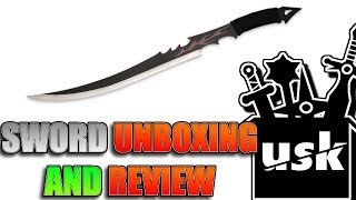 BladesUSA HK-1482 Series Red Flame Samurai Fantasy Sword Unboxing and review |USK