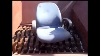 いす（粗大ごみ）の破砕　ライオンシュレッダーEVO　生産性向上設備  破砕機　| Shredding　Chairs