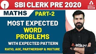 SBI Clerk 2020 Pre | Maths | Most Expected Word Problems With Expected Pattern (Part 2)