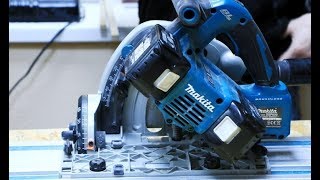 Аккумуляторная погружная дисковая пила Makita DSP 600 Z тест в работе