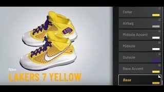 How To: Nike LeBron VII “Lakers Yellow” NBA 2K20 Shoe Creator