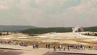 Yellowstone Supervolcano: Old Faithful time lapse - Извержение гейзеров: Супервулкане Йеллоустон