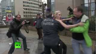 Полиция скрутила активисток FEMEN в Бельгии