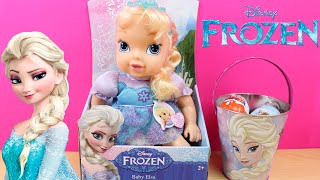 Muñeca Bebé Elsa de Frozen | Cubo con Huevos Kinder Sorpresa de Frozen en español