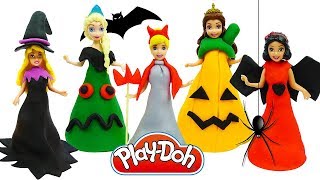 DIY Making Play Doh Halloween Costumes for Princess Dolls